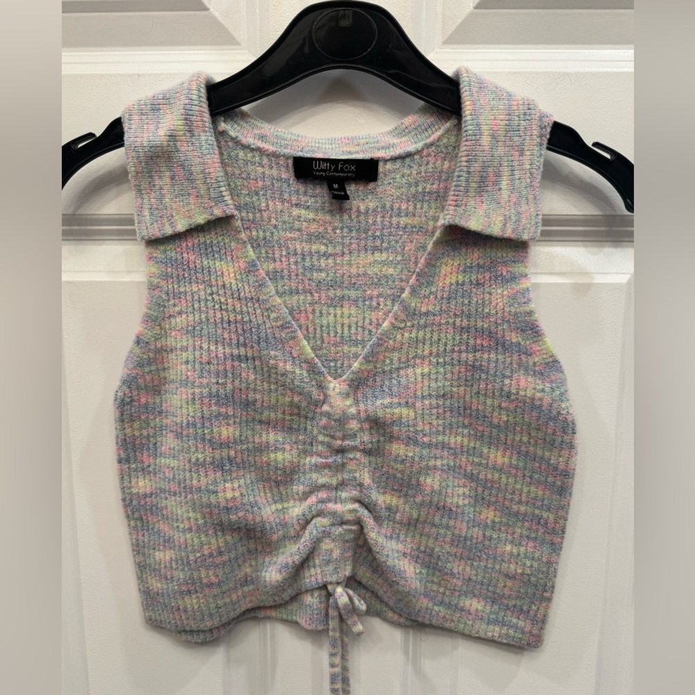 Witty Fox Multicolor Knit Crop Top